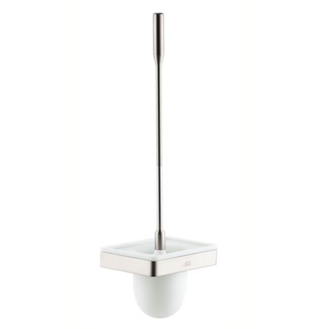 Axor Universal SoftSquare Toilet Brush with Holder Wall-Mounted in Brushed Nickel