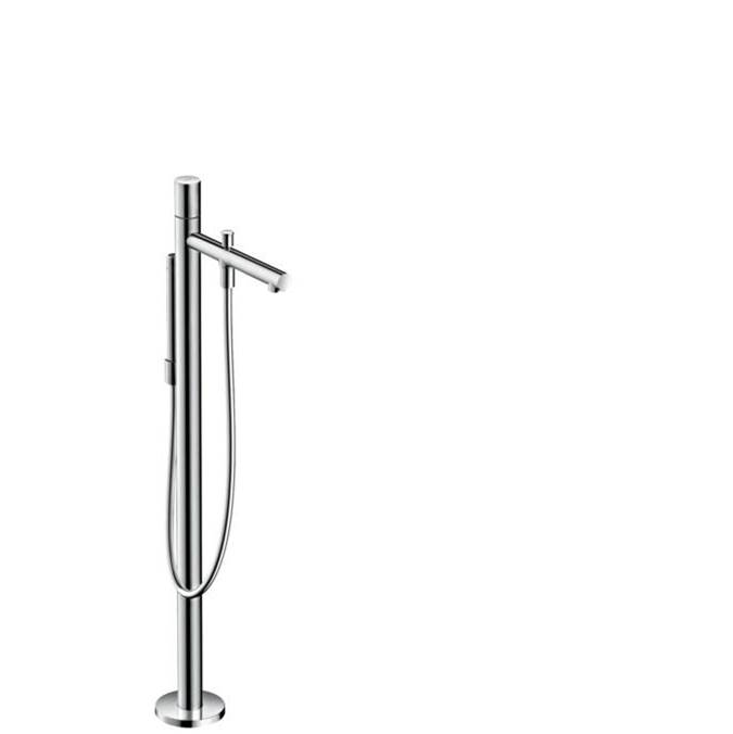 Axor Uno Freestanding Tub Filler Trim with Zero Handle and 1.75 GPM Handshower in Chrome