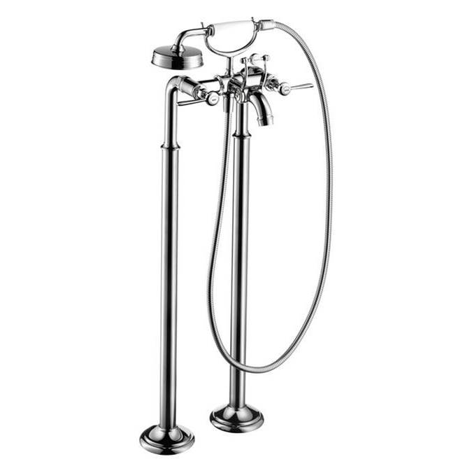 Axor Montreux 2-Handle Freestanding Tub Filler Trim with Lever Handles and 1.8 GPM Handshower in Chrome