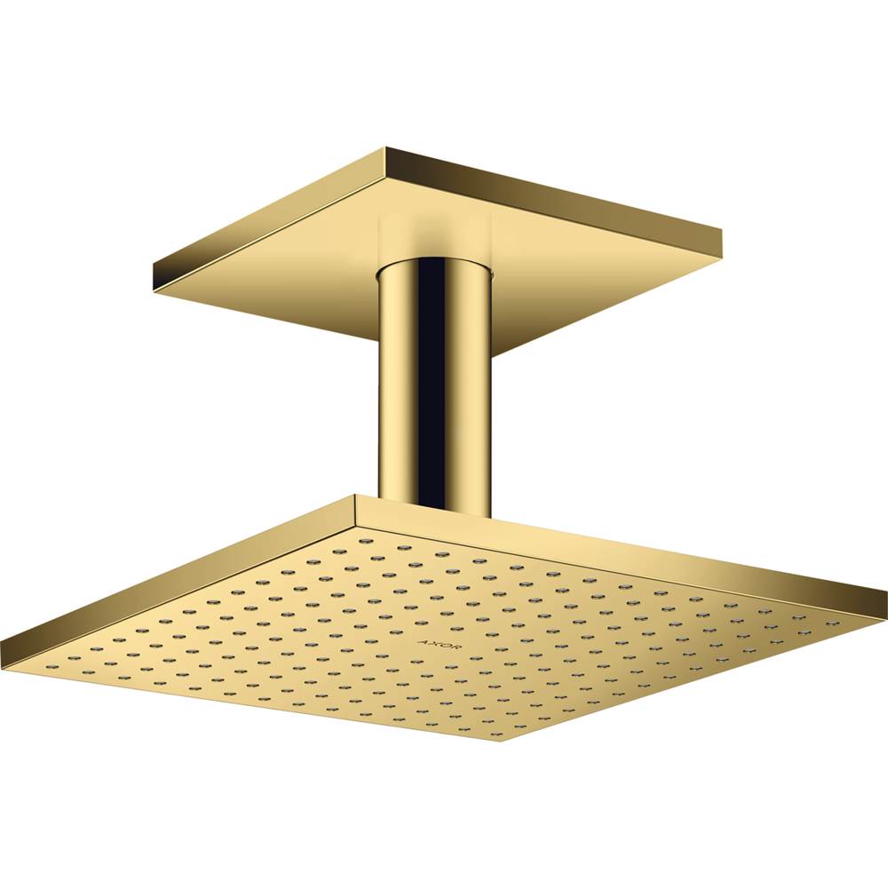 Axor ShowerSolutions Showerhead 250 Square 2-Jet Ceiling Connection, 1.75 GPM in Polished Gold Optic