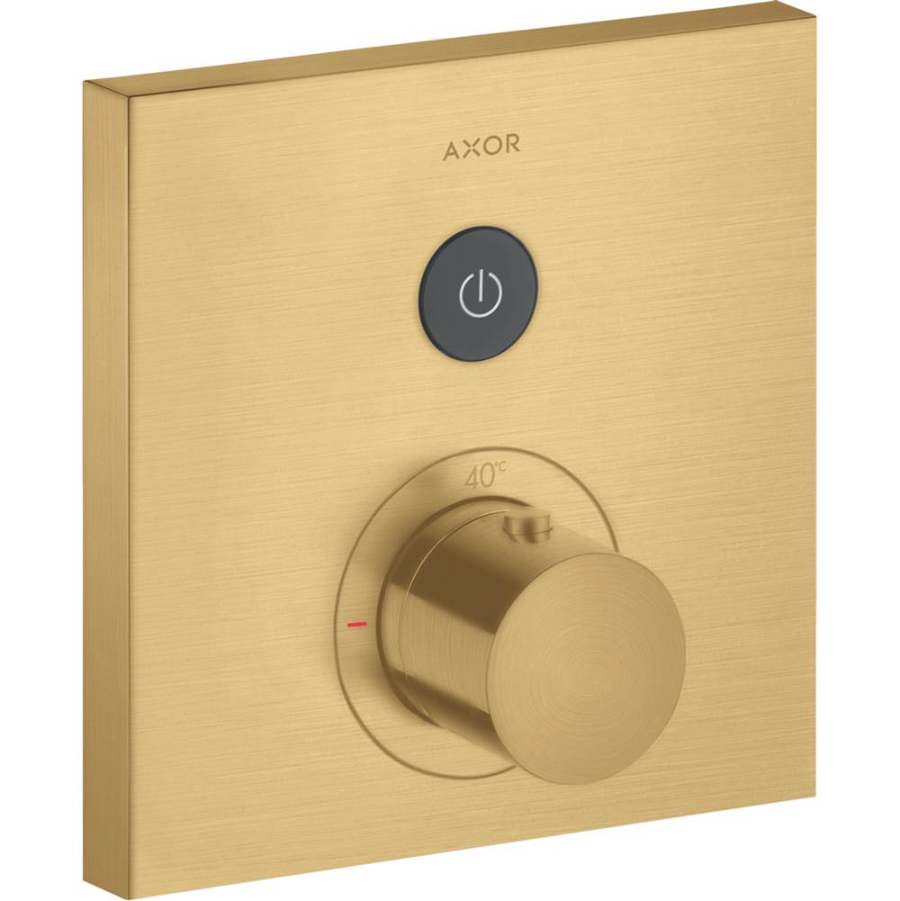 Axor ShowerSelect Thermostatic Trim Square for 1 Function in Brushed Gold Optic