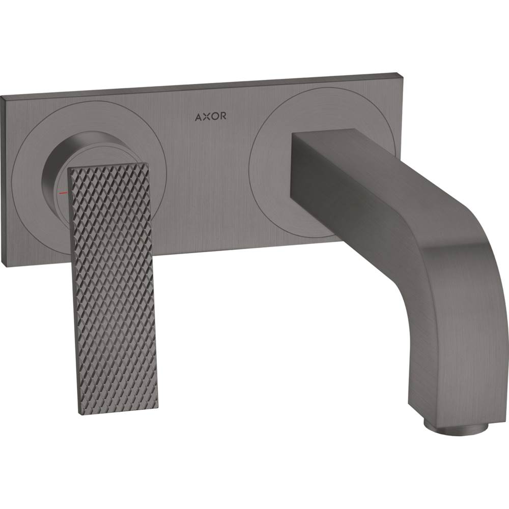 Axor Citterio Wall-Mounted Single-Handle Faucet Trim with Base Plate- Rhombic Cut, 1.2 GPM in Brushed Black Chrome