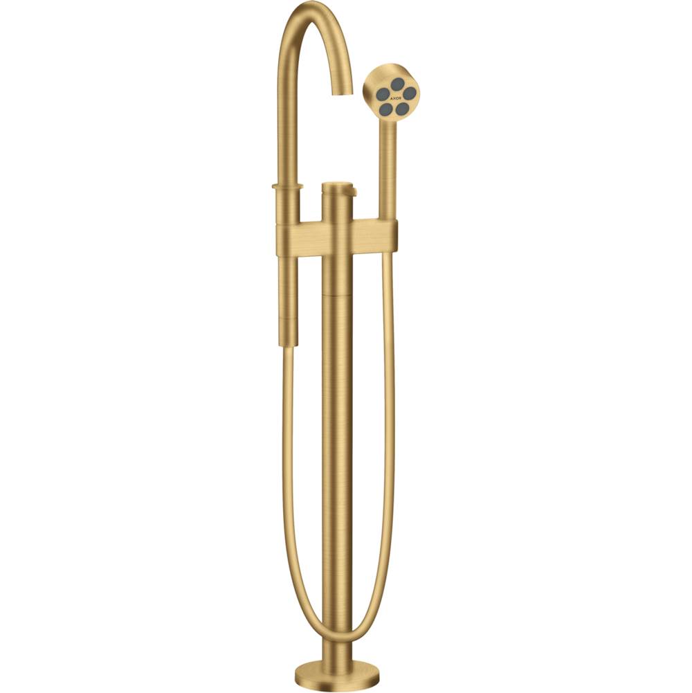 Axor ONE Freestanding Tub Filler Trim with 1.75 GPM Handshower in Brushed Gold Optic