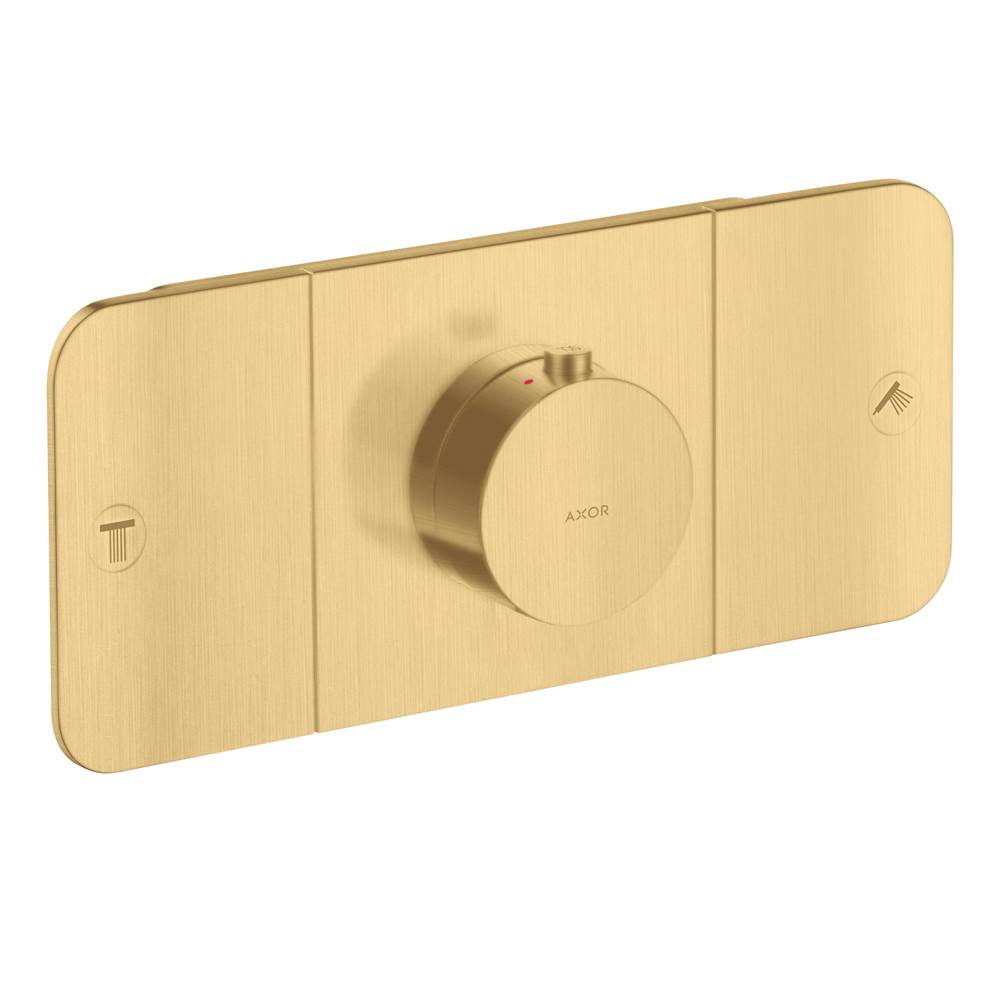 Axor ONE Thermostatic Module Trim for 2 Functions in Brushed Gold Optic