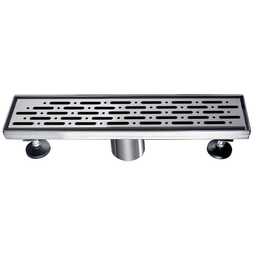 Dawn Shower linear drain---14G, 304type stainless steel, polished, satin finish: 12''Lx3''Wx3-1/8''D