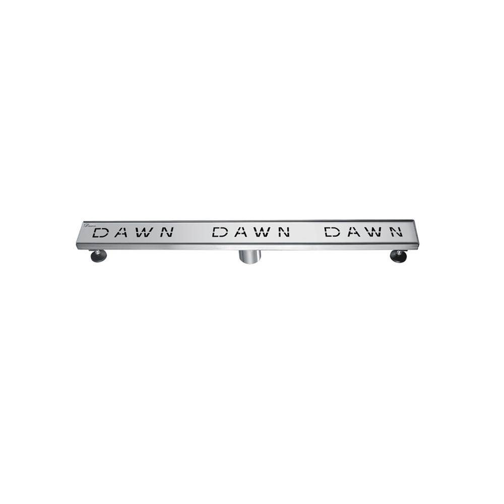 Dawn Shower linear drain--14G, 304type stainless steel, polished, satin finish: 32''Lx3''Wx3-1/8''D