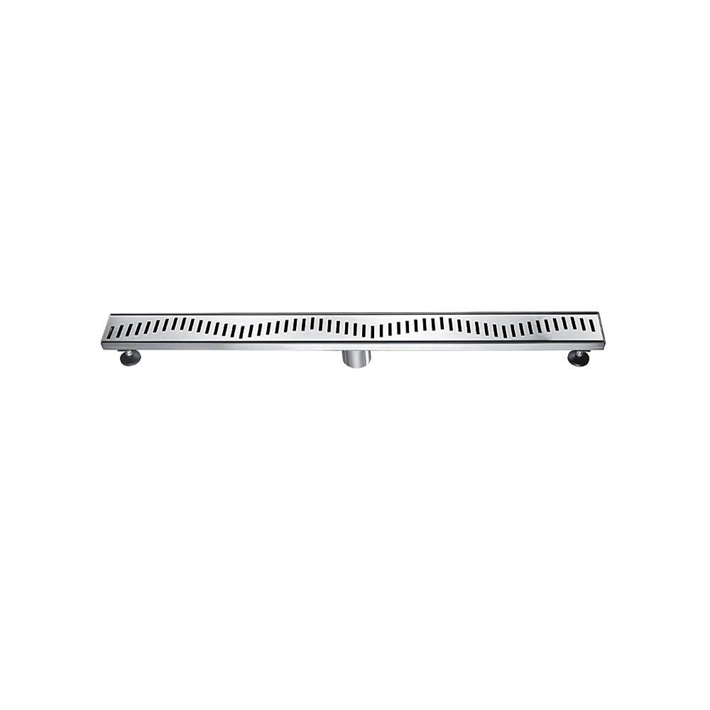 Dawn Shower linear drain--14G, 304type stainless steel, polished, satin finish: 36''Lx3''Wx3-1/8''D
