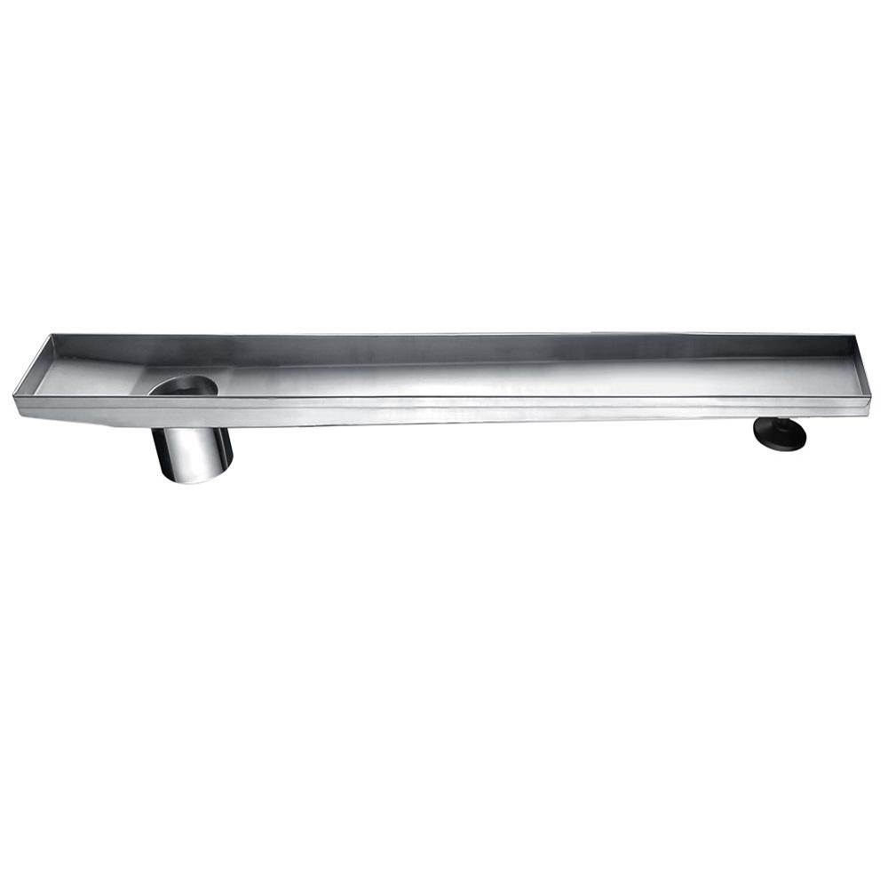 Dawn Shower linear drain---14G, 304type stainless steel: 24''Lx3''Wx3-1/8''D