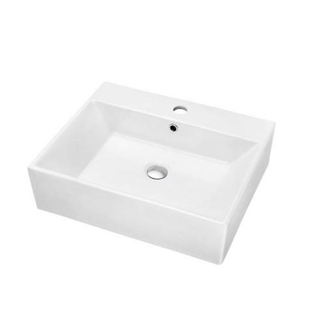 Dawn Dawn® Vessel Above-Counter Rectangle Ceramic Art Basin with Single Hole for Faucet and Overflow
