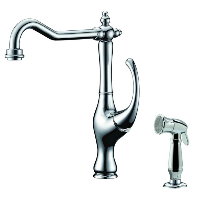 Dawn Single-Lever Kitchen Faucet With Side-Spray, Chrome