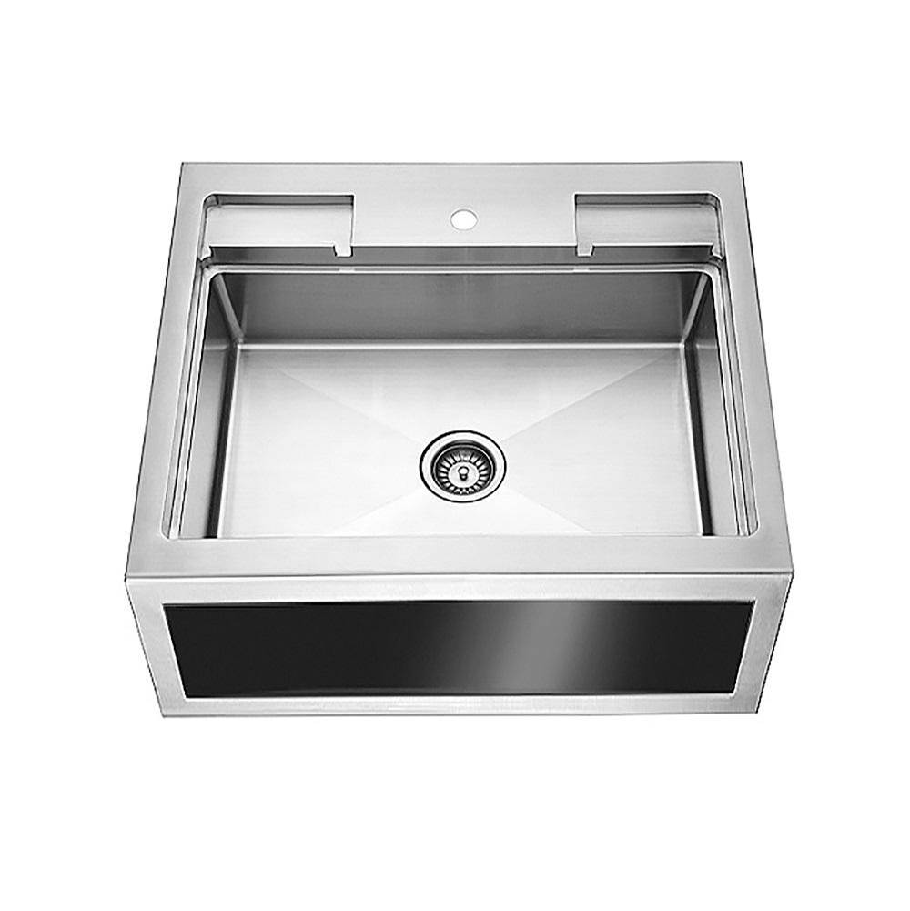 Dawn Apron Front Sink/Straight(with black glass panel decorated), 18G: 30''L x 26''W x 10''D(outside)