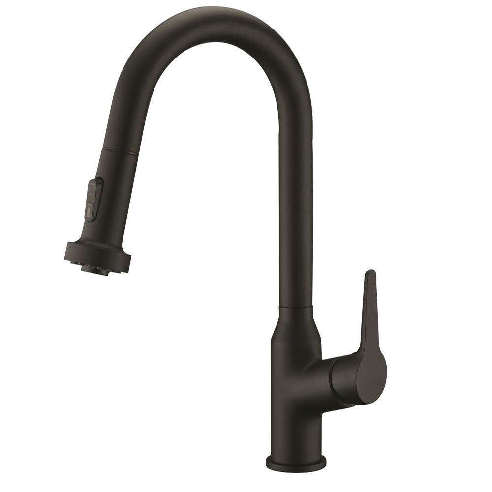 Dawn Single Lever Pull-down Kitchen Faucet, Matte Black