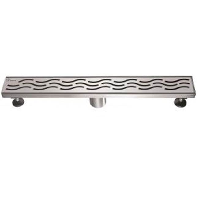 Dawn Shower linear drain---14G, 304type stainless steel, matte gold finish: 24''Lx3''Wx3-1/8''D