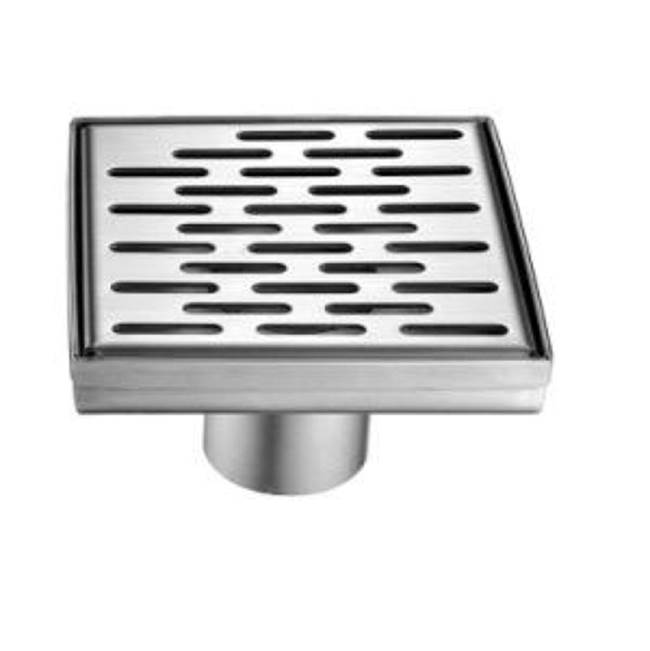 Dawn Shower square drain 9G, 304 type stainless steel, matte gold finish: 5-1/4''L x 5-1/4''W x 3-1/8''D Drain: 2''