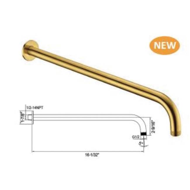 Dawn Shower arm and flange, 16'', Brushed Nickel