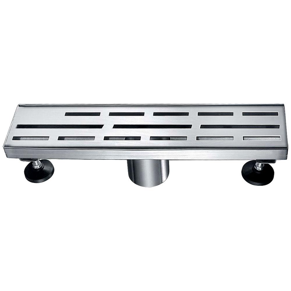 Dawn Shower linear drain--14G, 304type stainless steel, polished, satin finish: 12''Lx3''Wx3-1/8''D