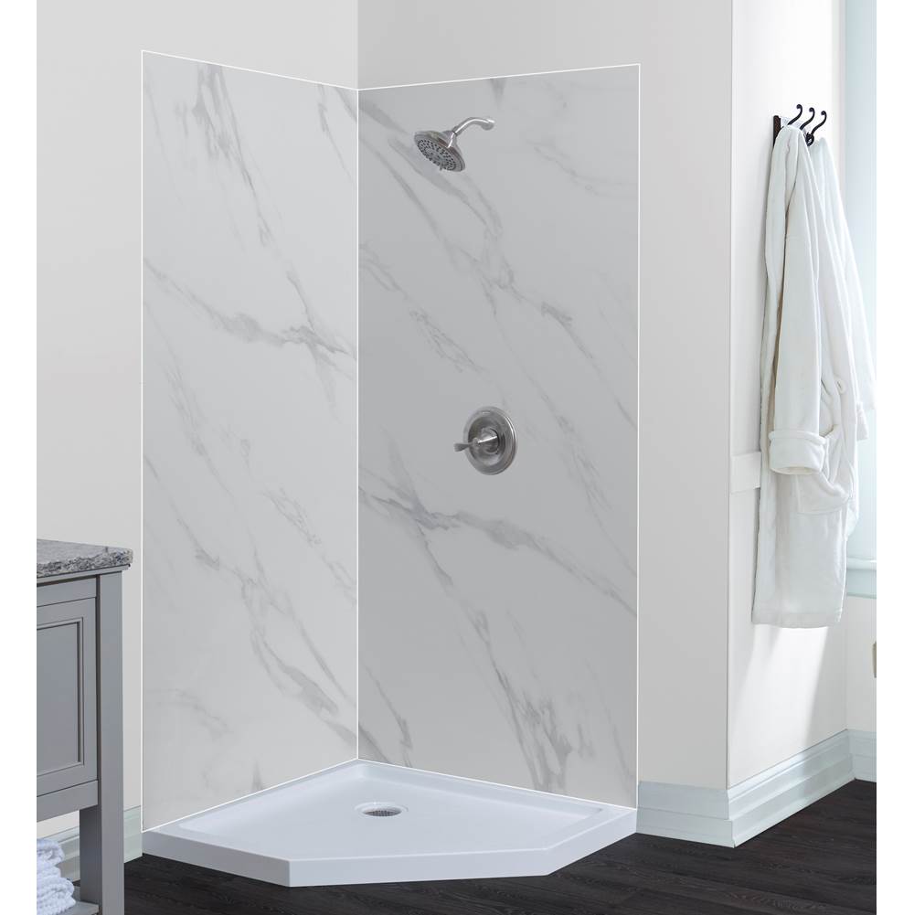 CRAFT + MAIN 42'' X 42'' X 78'' Shower Wall Kit, Carrara White