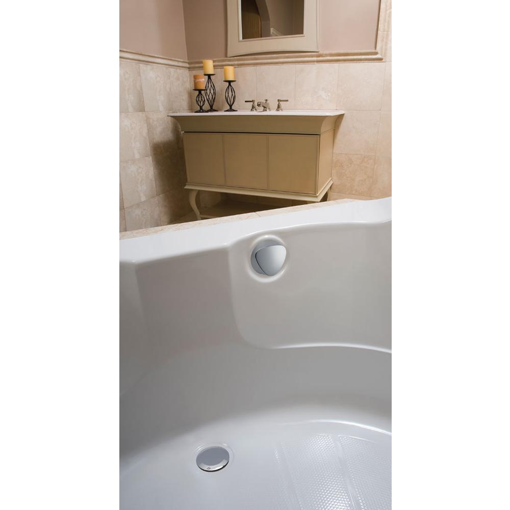 Geberit Ready-to-fit-set trim kit, for Geberit bathtub drain with TurnControl handle actuation: bright chrome-plated