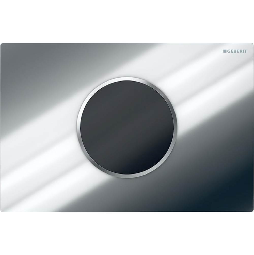 Geberit Wc Flush Control With Electronic Flush Actuation, Battery Operation, Dual Flush, Sigma10 Actuator Plate, Automatic/Touchless Bright Chrome