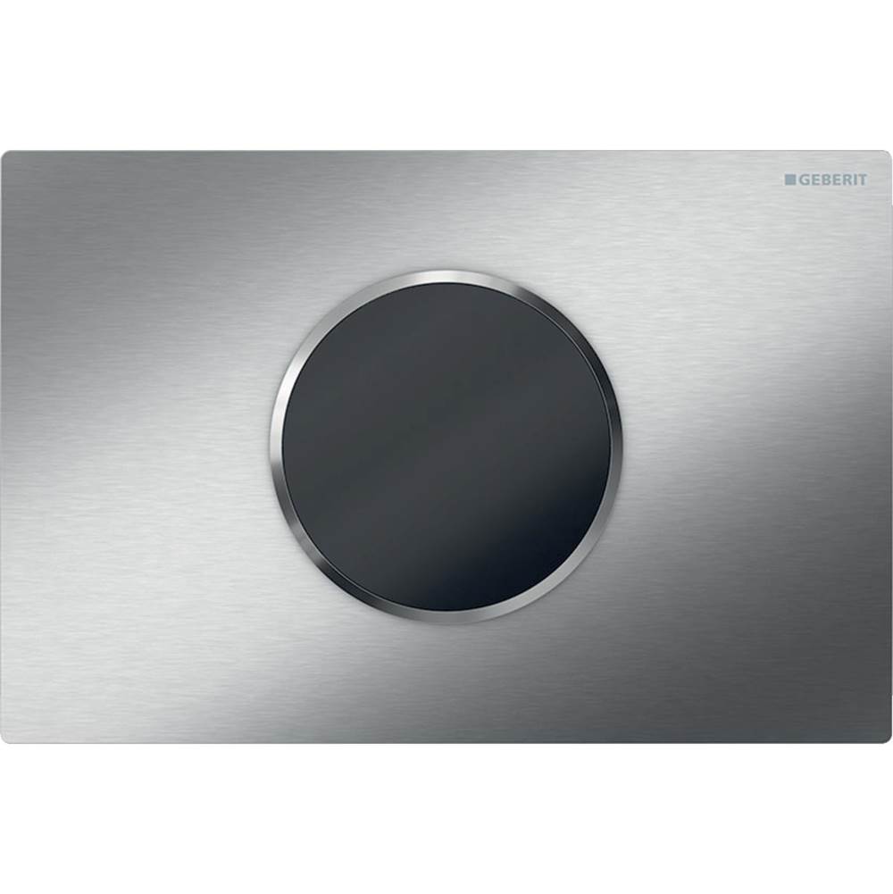 Geberit Wc Flush Control With Electronic Flush Actuation, Battery Operation, Dual Flush, Sigma10 Actuator Plate, Automatic/Touchless Brushed, Polished