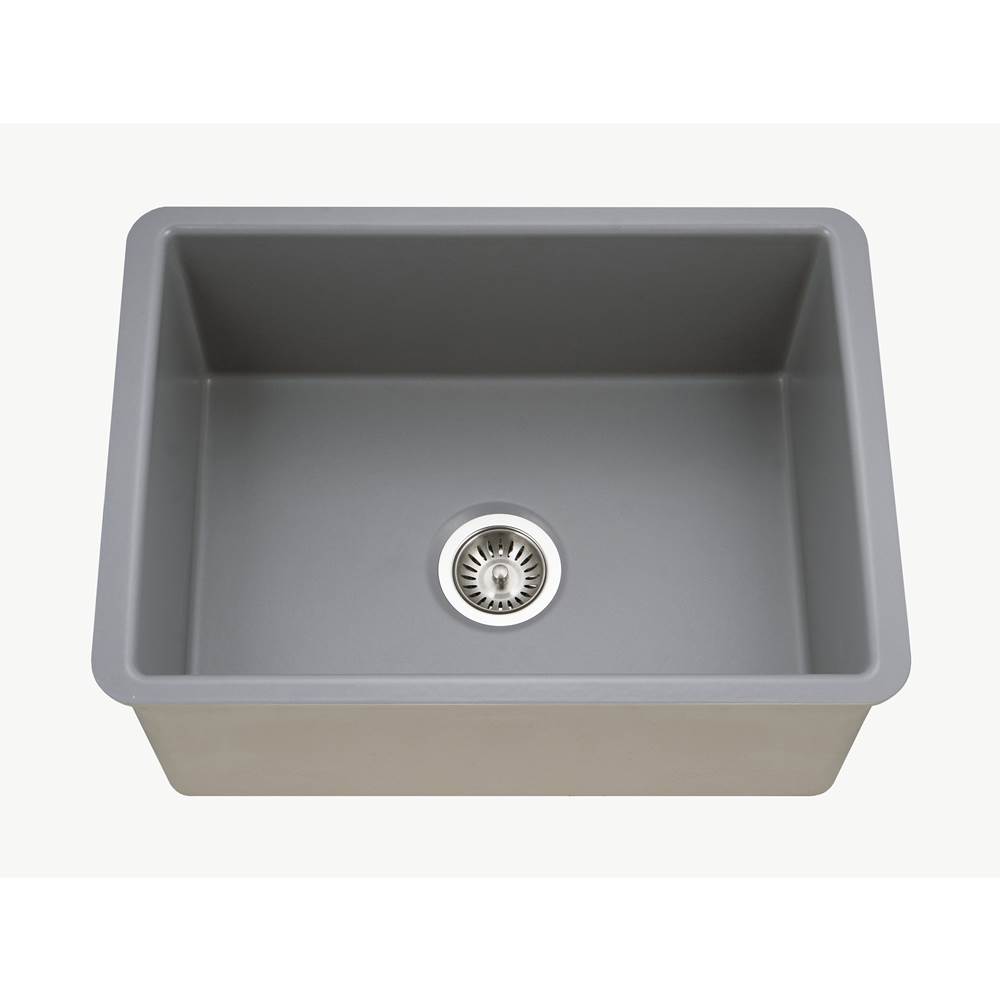 Hamat Undermount Fireclay Single Bowl Kitchen Sink, Matte Grey