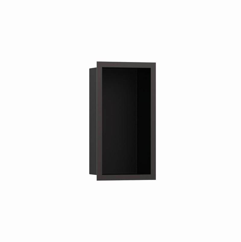 Hansgrohe XtraStoris Individual Wall Niche Matte Black with Design Frame 12''x 6''x 4'' in Polished Gold Optic