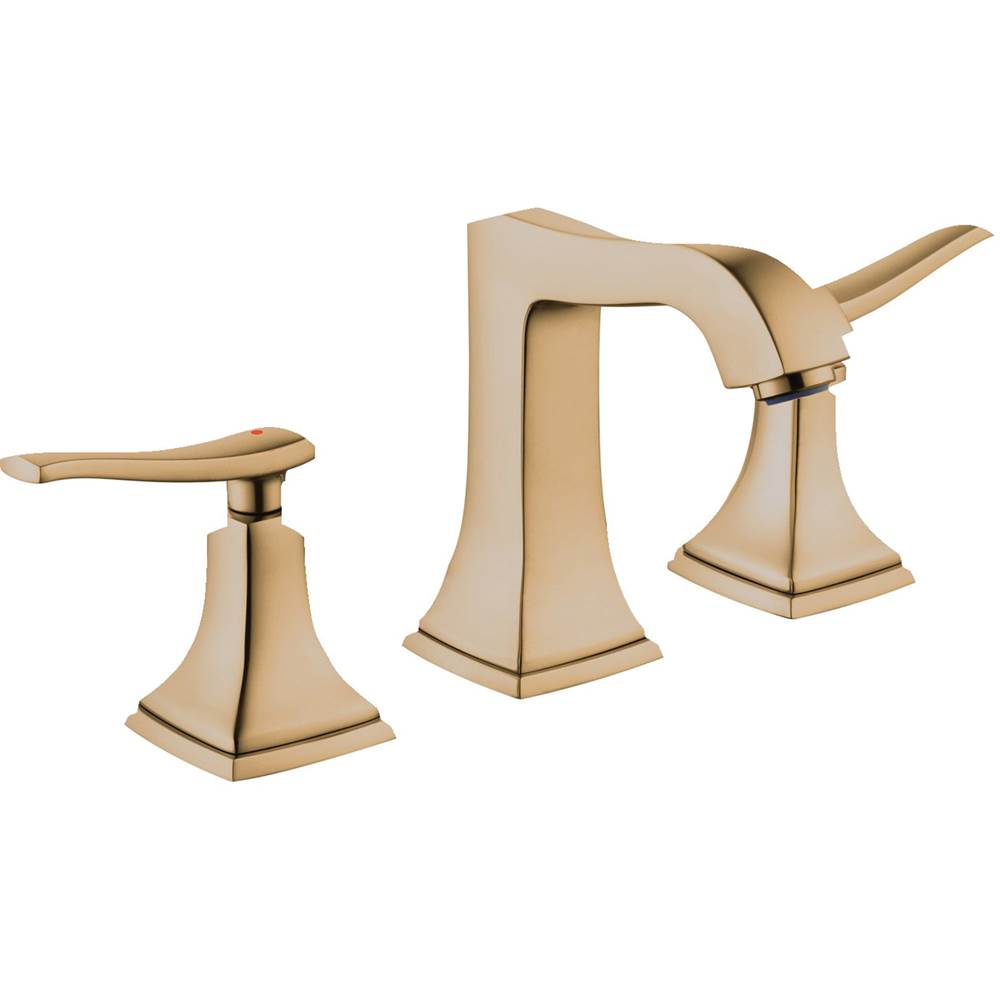 Hansgrohe Metropol Classic Widespread Faucet 110 with Lever Handles and Pop-Up Drain, 1.2 GPM in Brushed Bronze