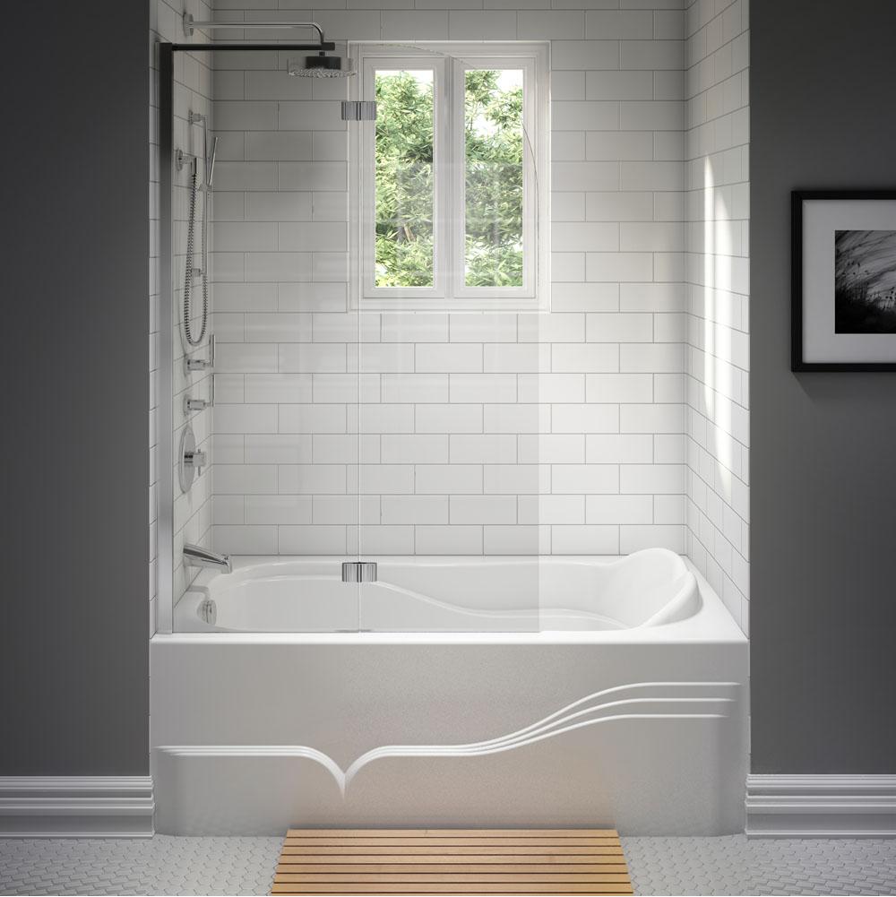 Neptune DAPHNE bathtub 32x60 with Tiling Flange and Skirt, Right drain, Whirlpool/Activ-Air, Black