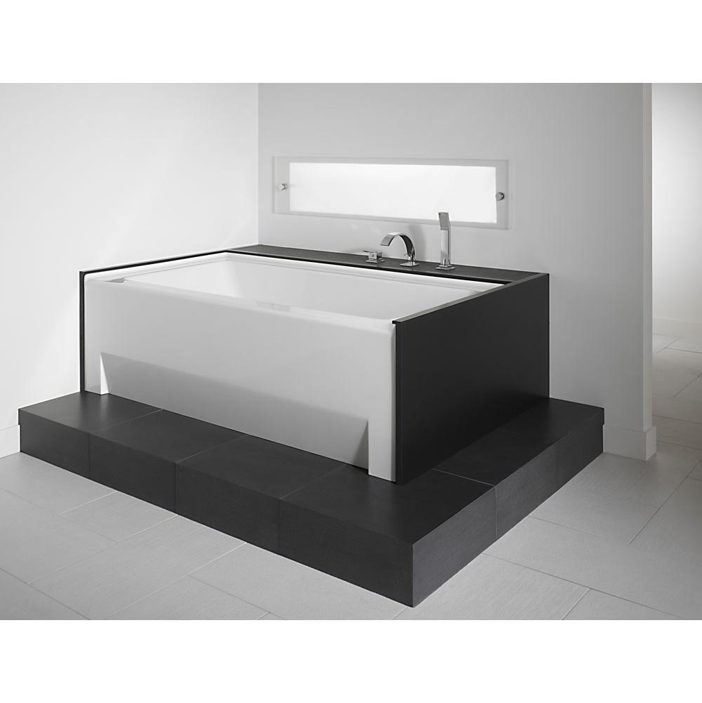 Neptune ZORA bathtub 32x60 with Tiling Flange and Skirt, Right drain, Whirlpool, Biscuit
