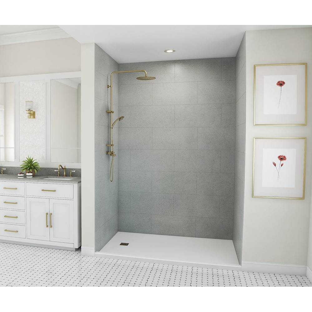 Swan TSMK96-3662 36 x 62 x 96 Swanstone® Traditional Subway Tile Glue up Shower Wall Kit in Ash Gray