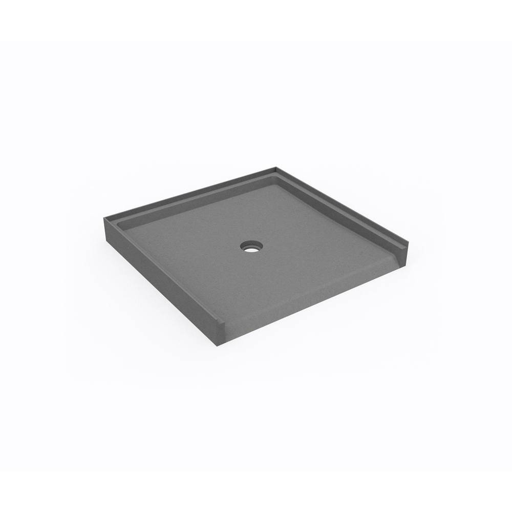 Swan STS-3738 37 x 38 Swanstone® Alcove Shower Pan with Center Drain Ash Gray