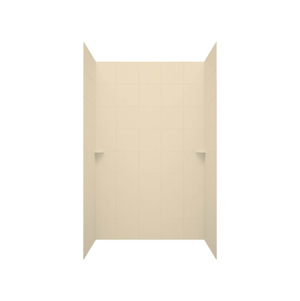 Swan SQMK72-3662 36 x 62 x 72 Swanstone® Square Tile Glue up Tub Wall Kit in Bone