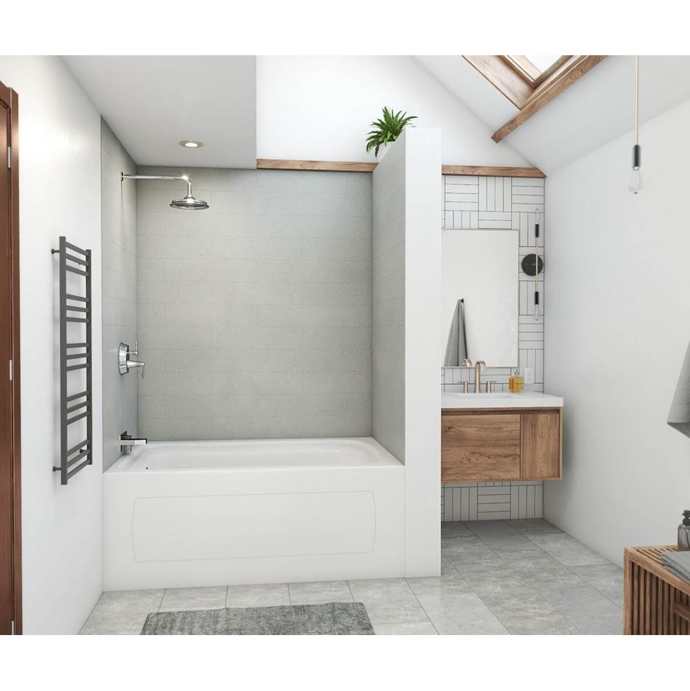 Swan MSMK72-4262 42 x 62 x 72 Swanstone® Modern Subway Tile Glue up Bathtub and Shower Wall Kit in Ash Gray