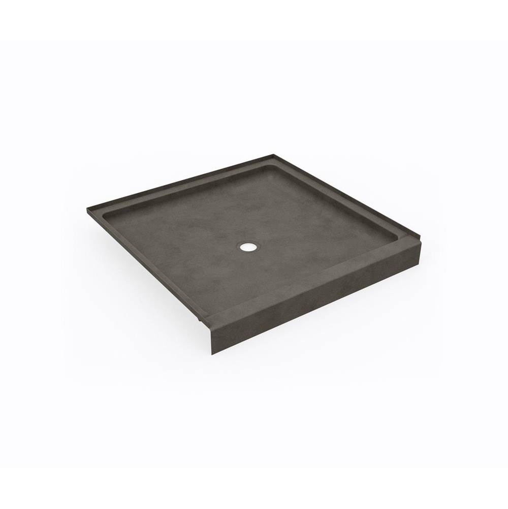 Swan SS-4242 42 x 42 Swanstone® Alcove Shower Pan with Center Drain Charcoal Gray