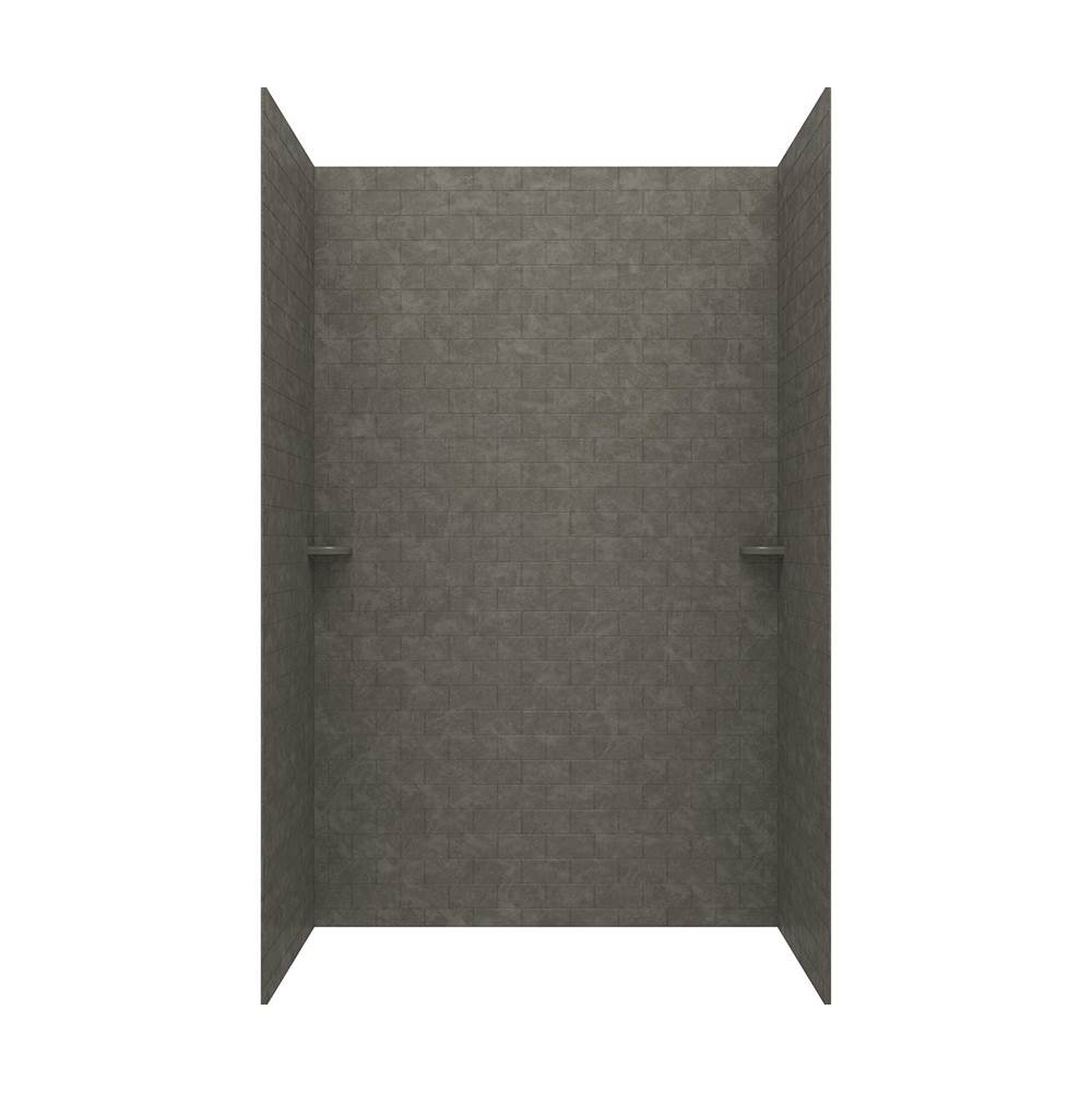 Swan STMK96-3636 36 x 36 x 96 Swanstone® Classic Subway Tile Glue up Shower Wall Kit in Charcoal Gray