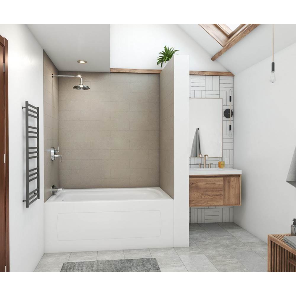Swan MSMK72-4262 42 x 62 x 72 Swanstone® Modern Subway Tile Glue up Bathtub and Shower Wall Kit in Clay