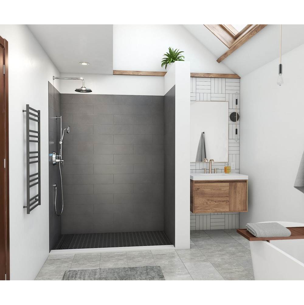 Swan MSMK84-4262 42 x 62 x 84 Swanstone® Modern Subway Tile Glue up Shower Wall Kit in Charcoal Gray