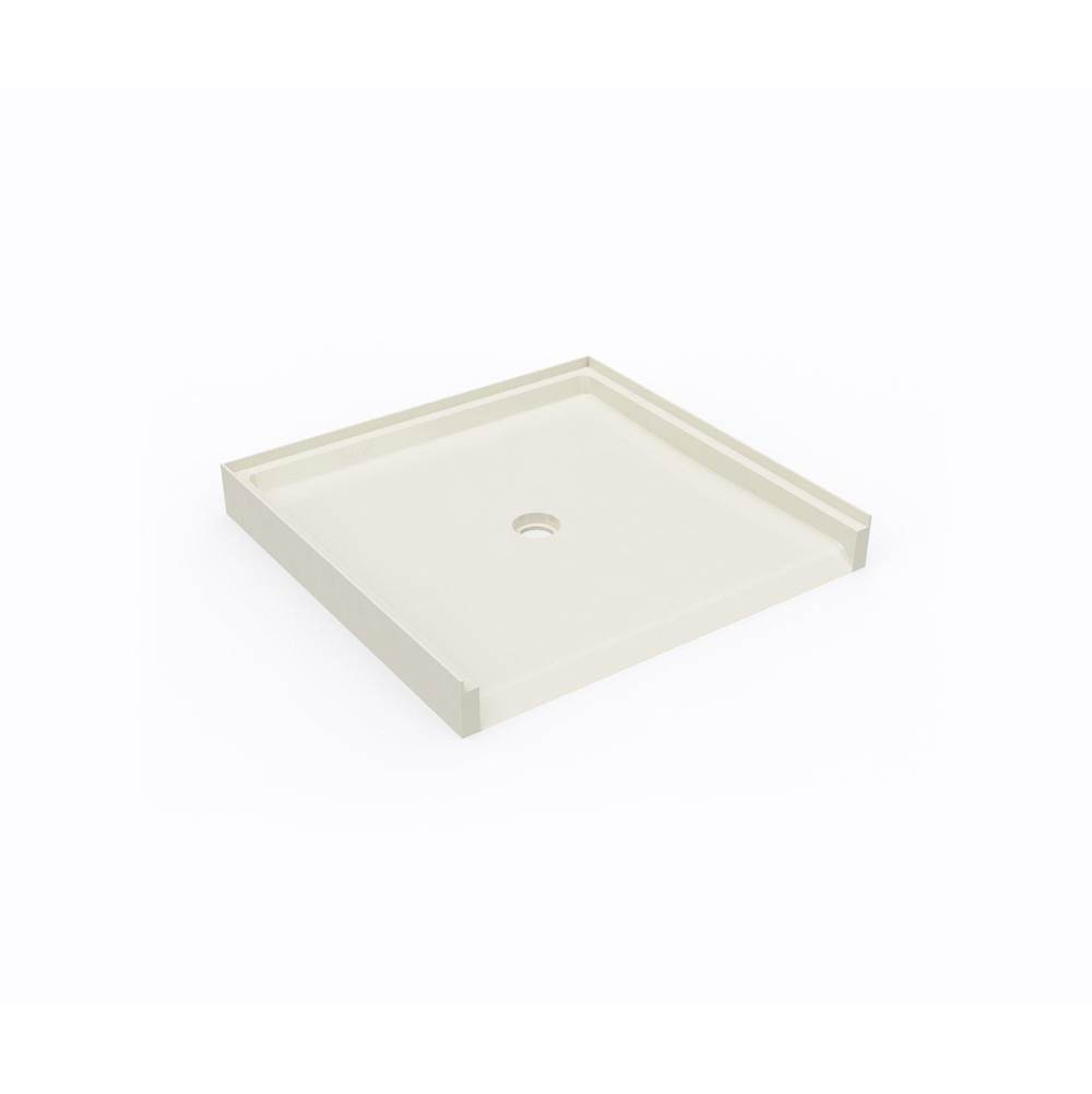 Swan STS-3738 37 x 38 Swanstone® Alcove Shower Pan with Center Drain in Bone