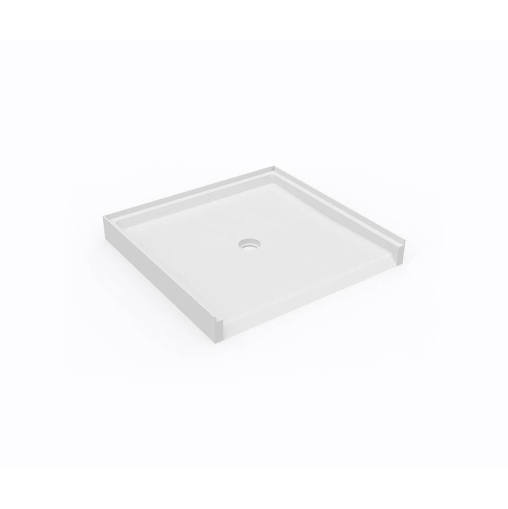 Swan STS-3738 37 x 38 Swanstone® Alcove Shower Pan with Center Drain in White