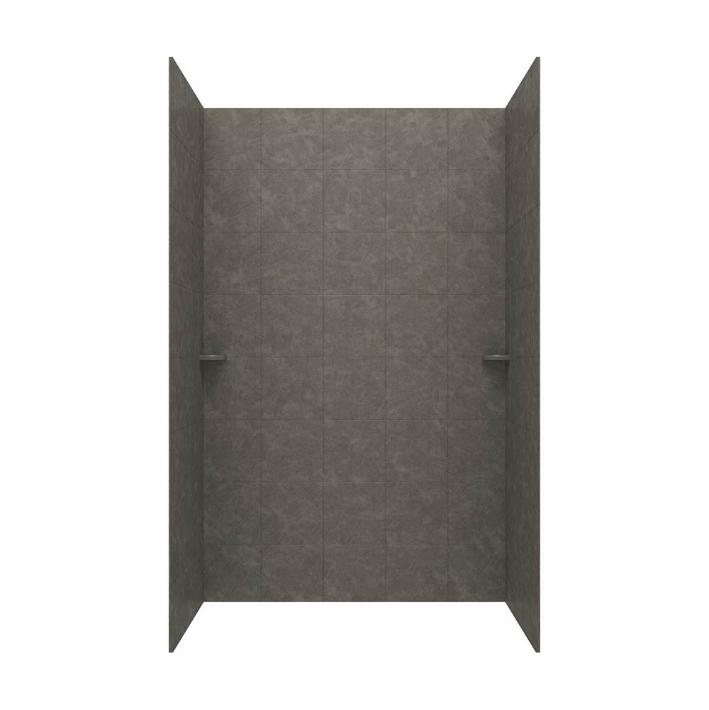 Swan SQMK72-3636 36 x 36 x 72 Swanstone® Square Tile Glue up Tub Wall Kit in Charcoal Gray