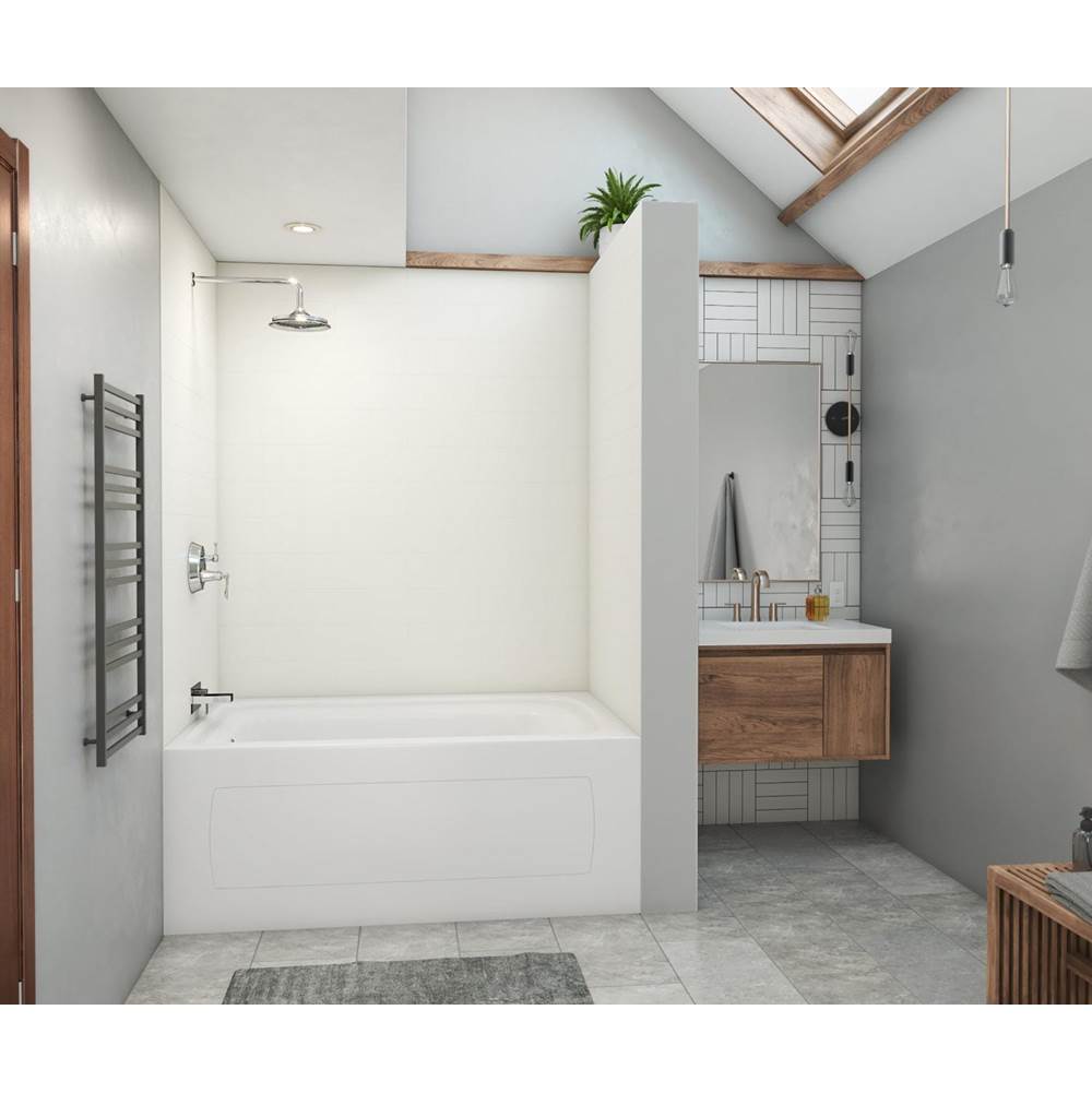Swan MSMK72-4262 42 x 62 x 72 Swanstone® Modern Subway Tile Glue up Bathtub and Shower Wall Kit in White
