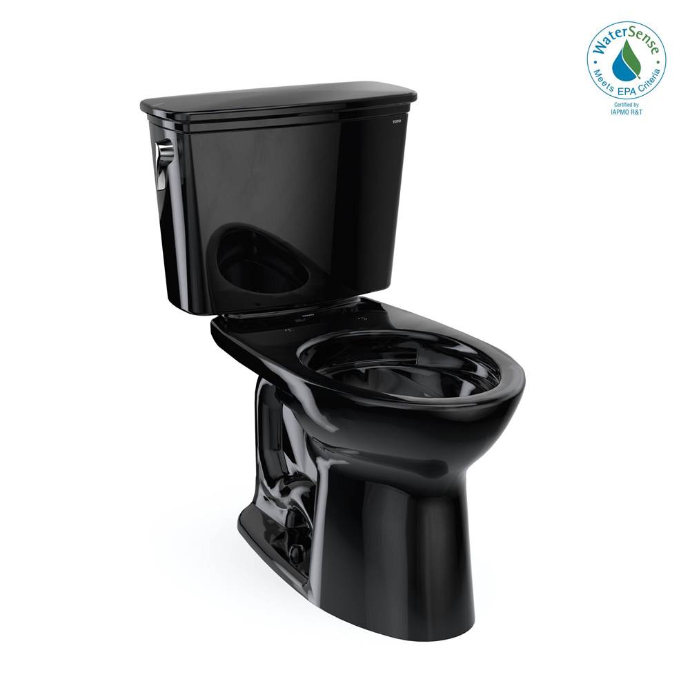 TOTO Toto® Drake® Transitional Two-Piece Elongated 1.28 Gpf Tornado Flush® Toilet, Ebony