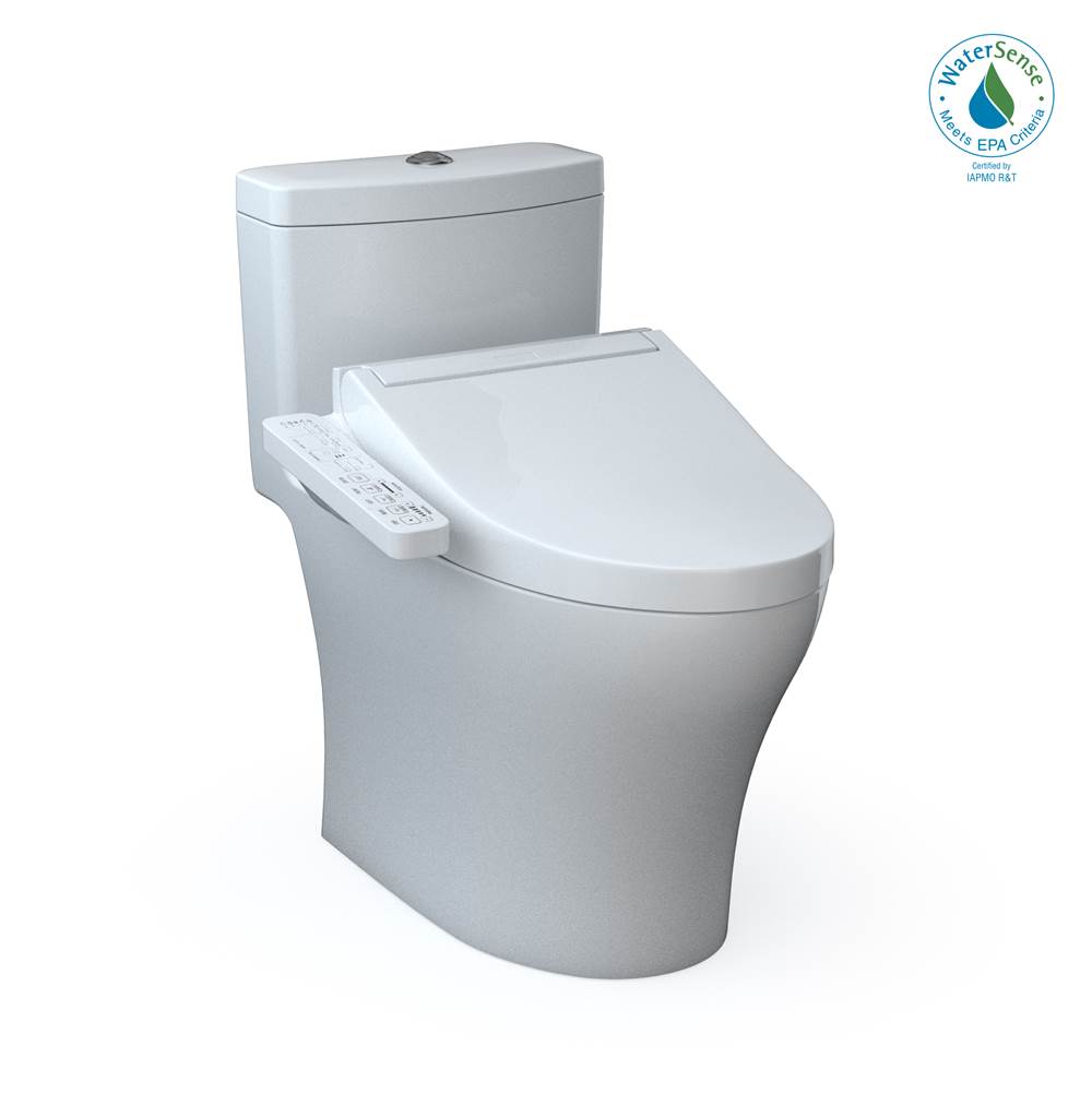 TOTO Toto® Washlet®+ Aquia® Iv One-Piece Elongated Dual Flush 1.28 And 0.9 Gpf Toilet And Washlet C2 Bidet Seat, Cotton White