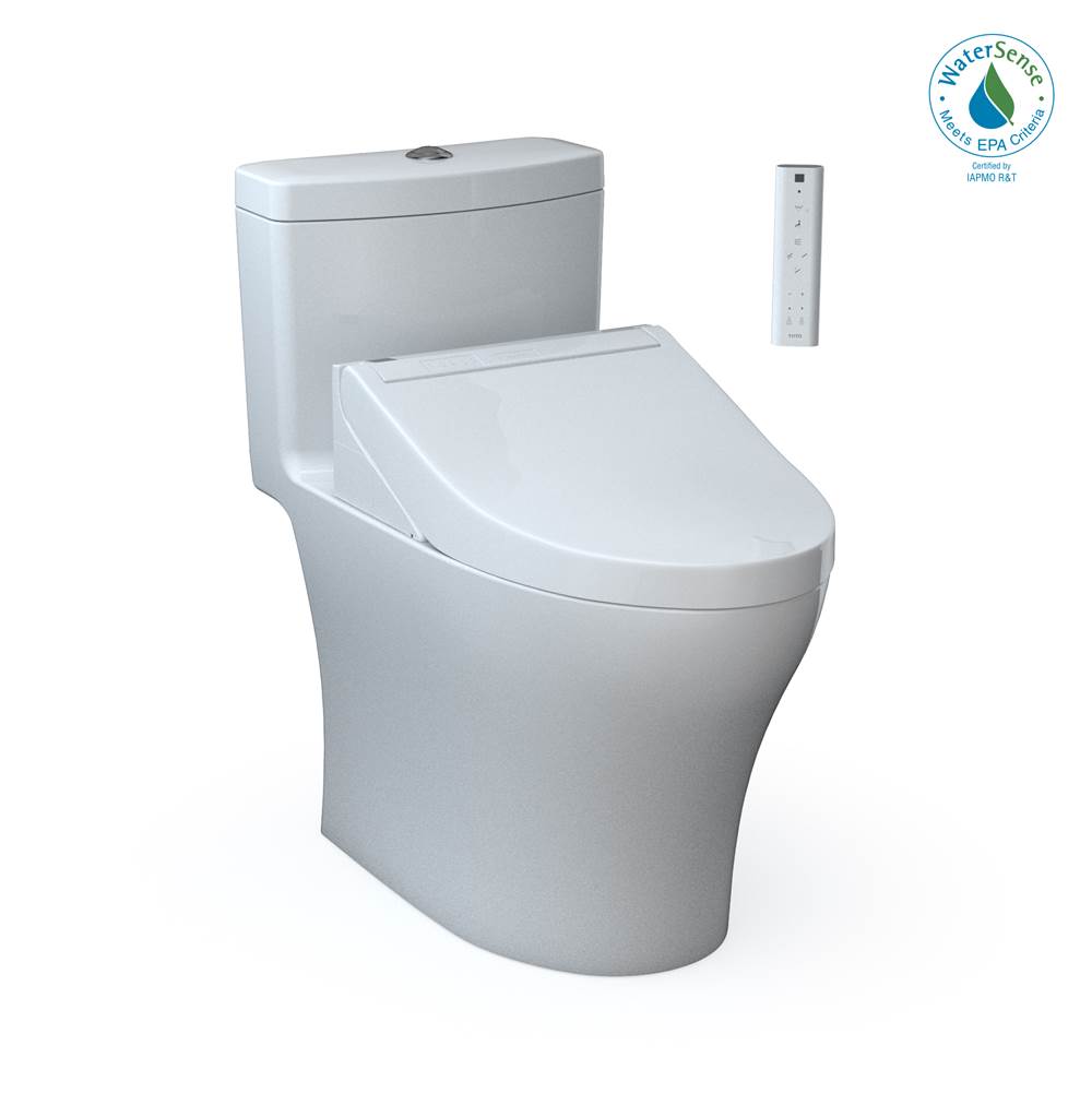 TOTO Toto® Washlet®+ Aquia® Iv One-Piece Elongated Dual Flush 1.28 And 0.9 Gpf Toilet And Washlet C5 Bidet Seat, Cotton White