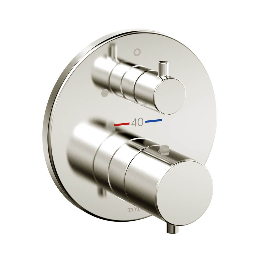 TOTO Toto® Round Thermostatic Mixing Valve With Volume Control Shower Trim, Brushed Nickel