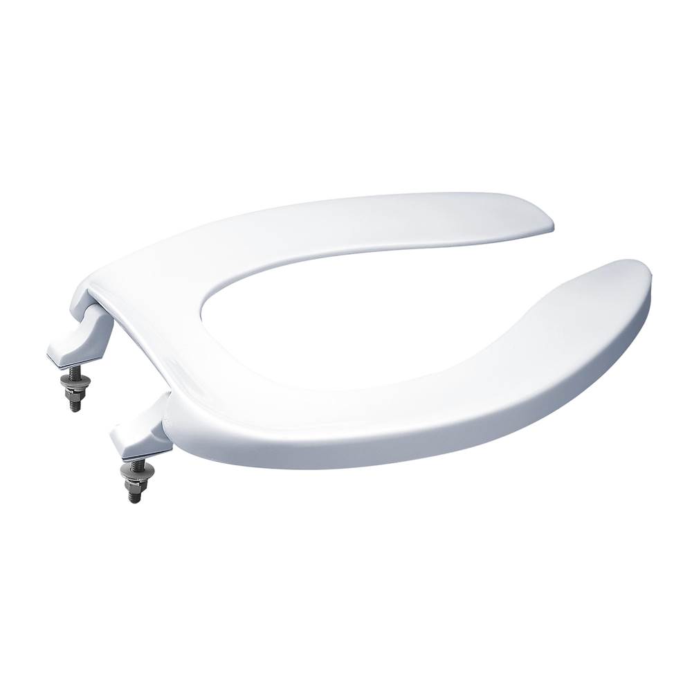 TOTO Toto® Elongated Open Front Commerical Toilet Seat Without Lid, Cotton White