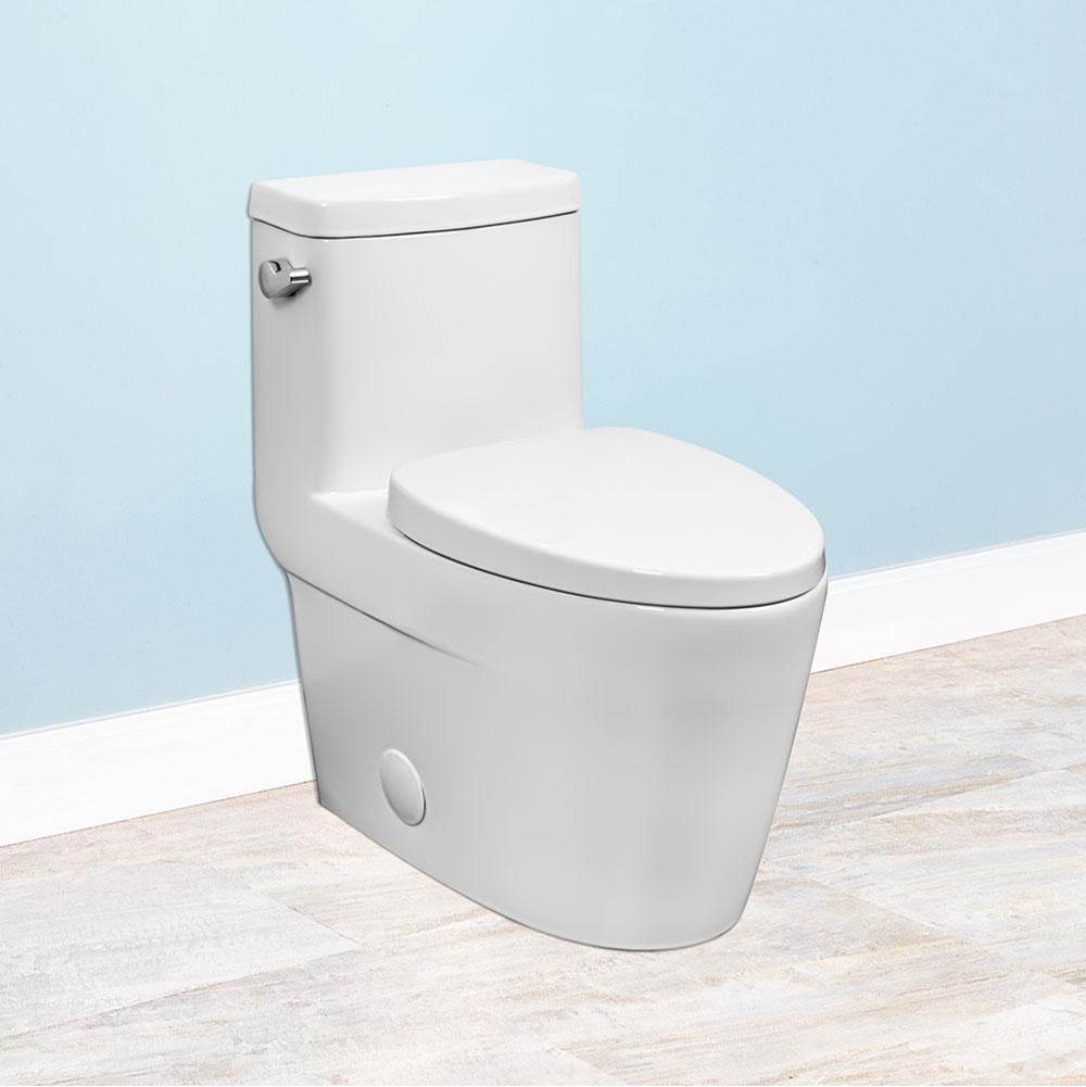 Winfield Products Skirted Elong One-Piece Toilet 12'' Rough-In 3'' Flush Valve w/ Slow Close Seat/Wax Ring/Bolt Set