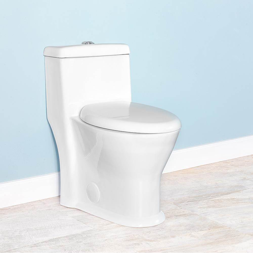 Winfield Products Round Front One-Piece Toilet 1.0/1.6 GPF Dual Flush Top Push Button 12'' Rough-In w/ Slow Close Seat/Wax
Ring/Bolt Set