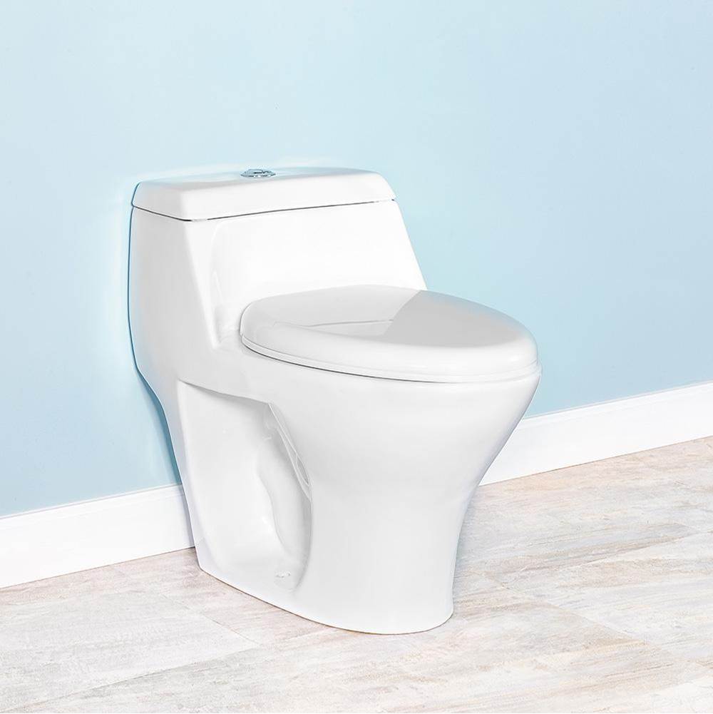 Winfield Products Elongated One-Piece Toilet  1.0/1.6 GPF Dual Flush Top Push Button 12'' Rough-In w/ Slow Close Seat/Wax
Ring/Bolt Set