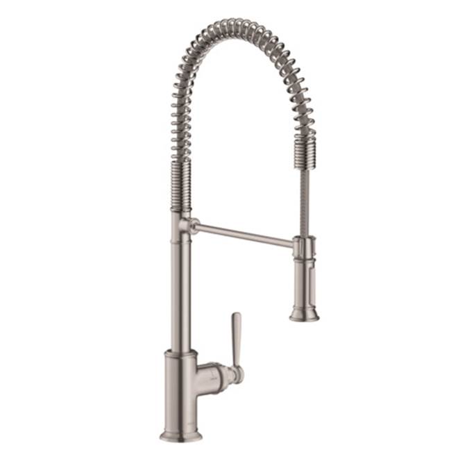 Axor Montreux Semi-Pro Kitchen Faucet 2-Spray, 1.75 GPM in Steel Optic